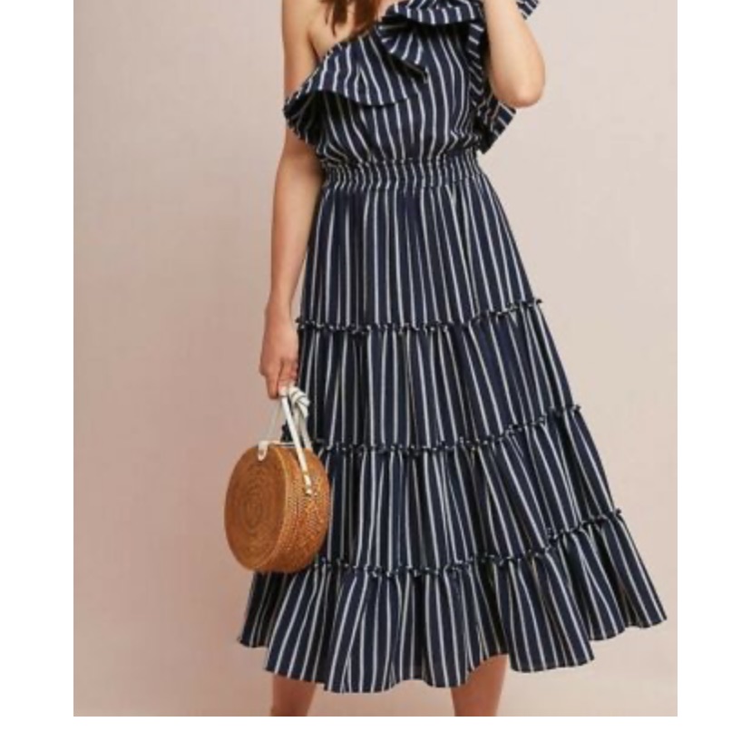 Misa Los Angeles One Shoulder Ruffle Dress